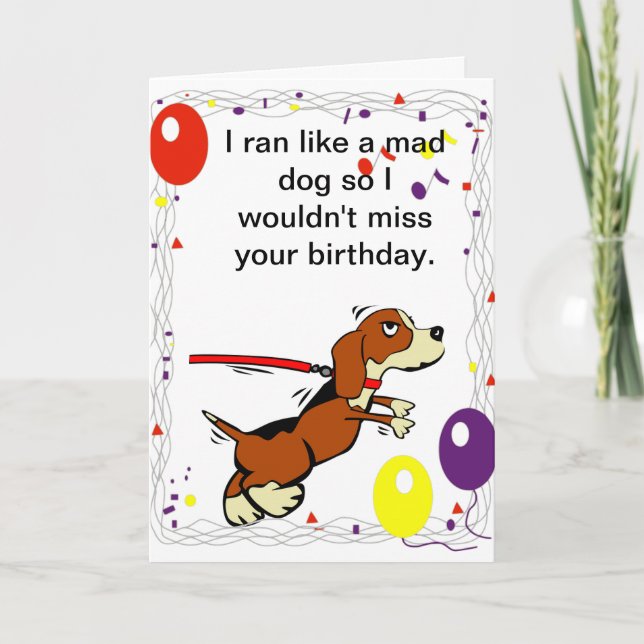 Carte d'anniversaire à thème de chien (Devant)
