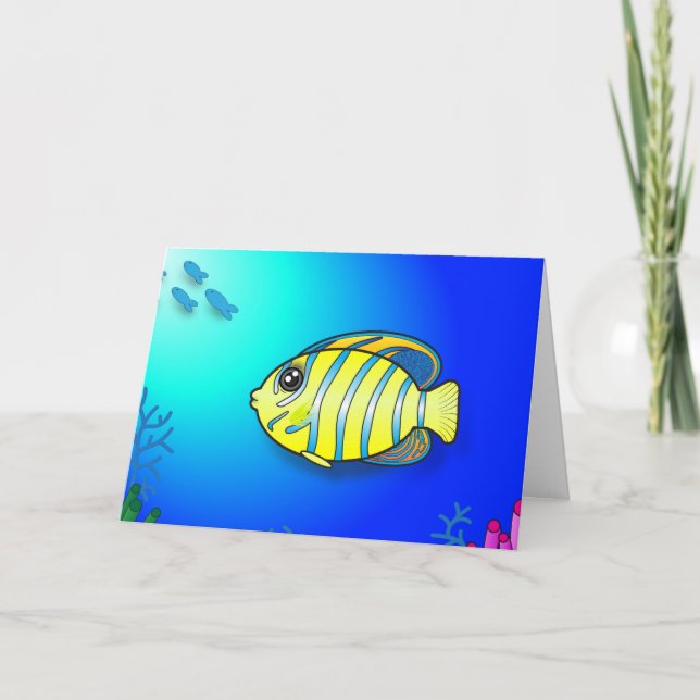 Carte d'anniversaire à thème de poisson (Devant)