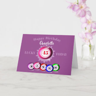 Carte d'anniversaire à thème du Bingo