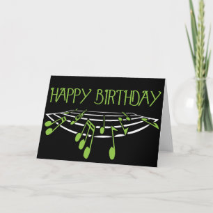 Carte d'anniversaire à thème musical - Vert