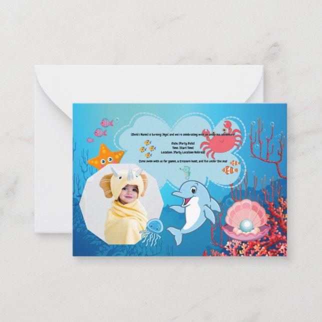 Carte d'anniversaire à thème océanique (Devant)