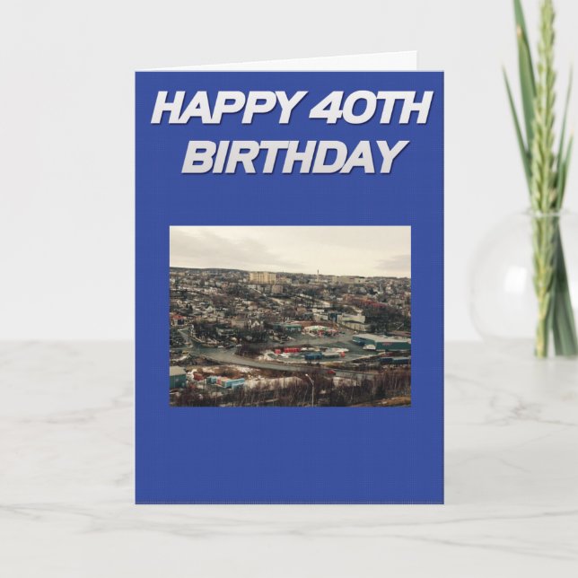 Carte d'anniversaire à thème Terre-Neuve (Devant)