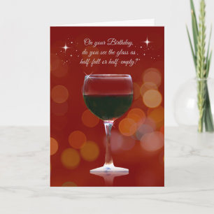 Carte d'anniversaire à thème vin amusant
