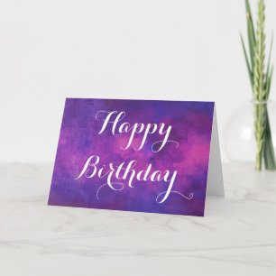Carte d'anniversaire Abstrait Aquarelle Rose et Vi