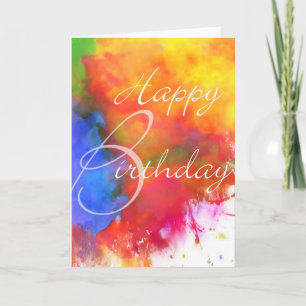 Carte d'anniversaire abstraite d'aquarelle