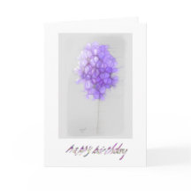 CARTE D'ANNIVERSAIRE ABSTRAITE DE FLEURS DE MAUVE