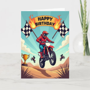 Carte d'anniversaire Action Rider