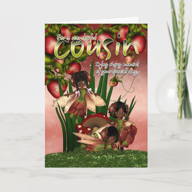 Carte d'anniversaire afro-américaine - Cousin - Lu (Devant)