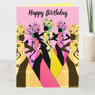 Carte d'anniversaire afro-américaine de la femme n