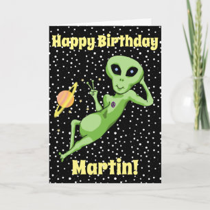 Carte d'anniversaire Alien de la paix