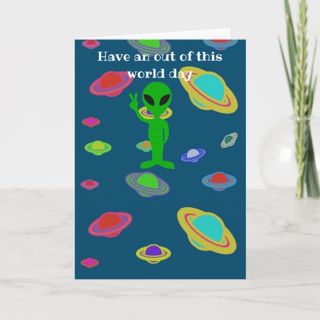 Carte d'anniversaire Alien space (Devant)