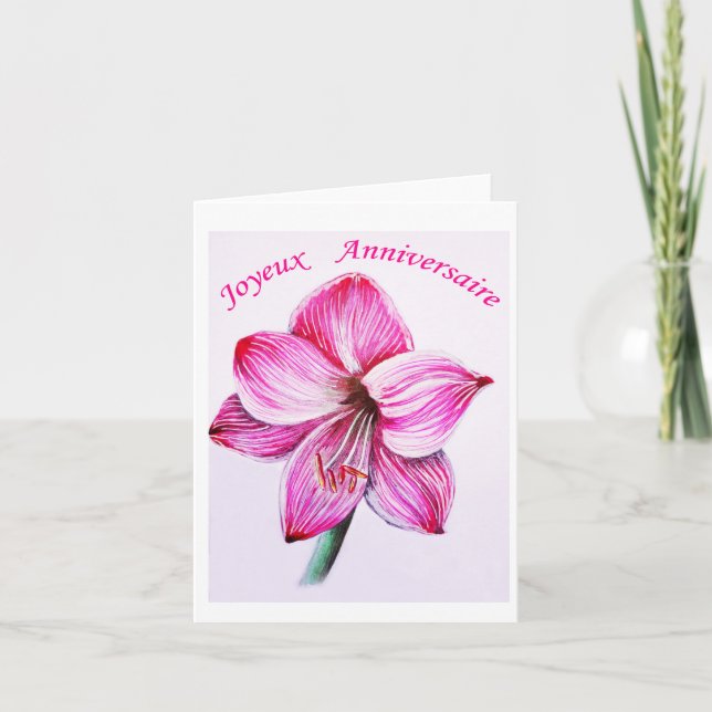 Carte d'anniversaire Amaryllis Card (Front)