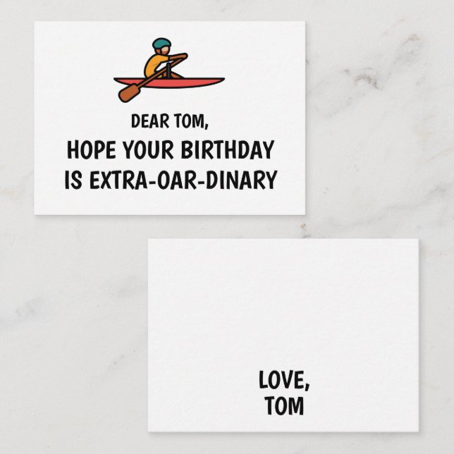 Carte d'anniversaire amusant personnalisée (Devant / Derrière)