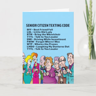 Carte d'anniversaire amusant pour les aînés