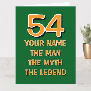 Carte d'anniversaire amusante 54 ans L'homme myt