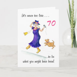 Carte d'anniversaire amusante 70e pour une femme