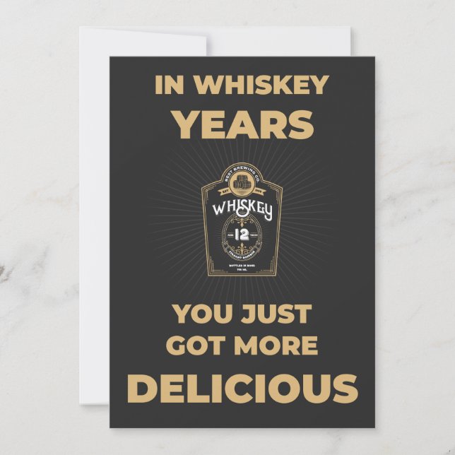 Carte d'anniversaire amusante - Amateur de Whiskey (Devant)