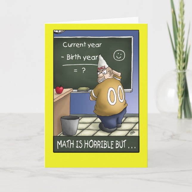 Carte d'anniversaire amusante : Anniversaire Math  (Devant)