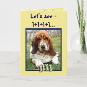 Carte d'anniversaire amusante avec Basset Hound & 