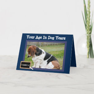 Carte d'anniversaire amusante avec Basset Hound