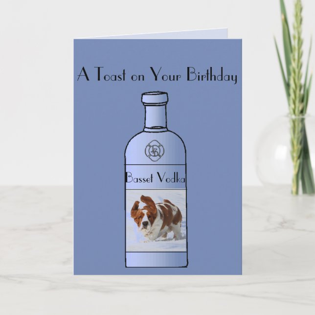 Carte d'anniversaire amusante avec Basset mignonne (Devant)