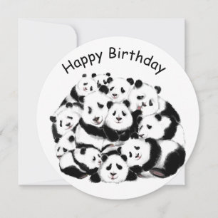Carte d'anniversaire amusante avec des Pandas heur