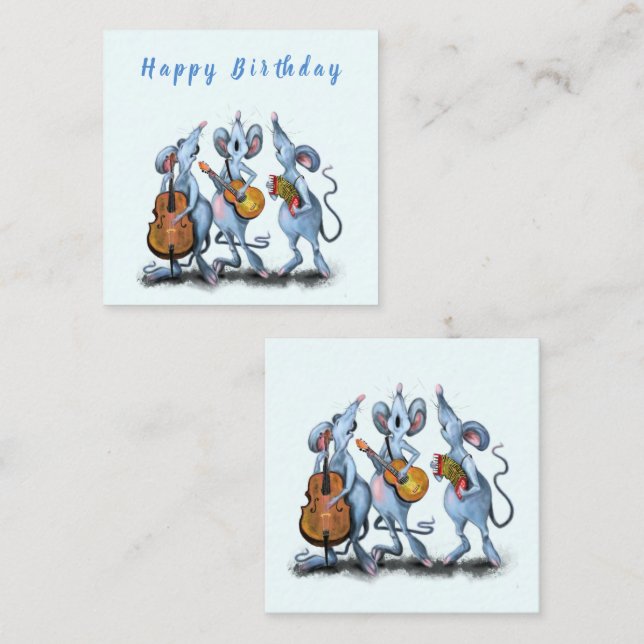 Carte d'anniversaire amusante avec Musique Mouse B (Devant / Derrière)