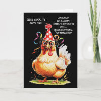 Carte d'anniversaire amusante avec poulet élégant