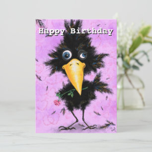 Carte d'anniversaire amusante avec un oiseau roman
