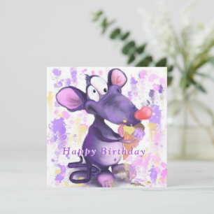 Carte d'anniversaire amusante Bonne Souris Mangez 