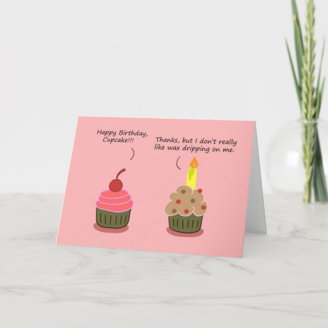 Carte d'anniversaire amusante : Cupcake Candle Woe (Devant)