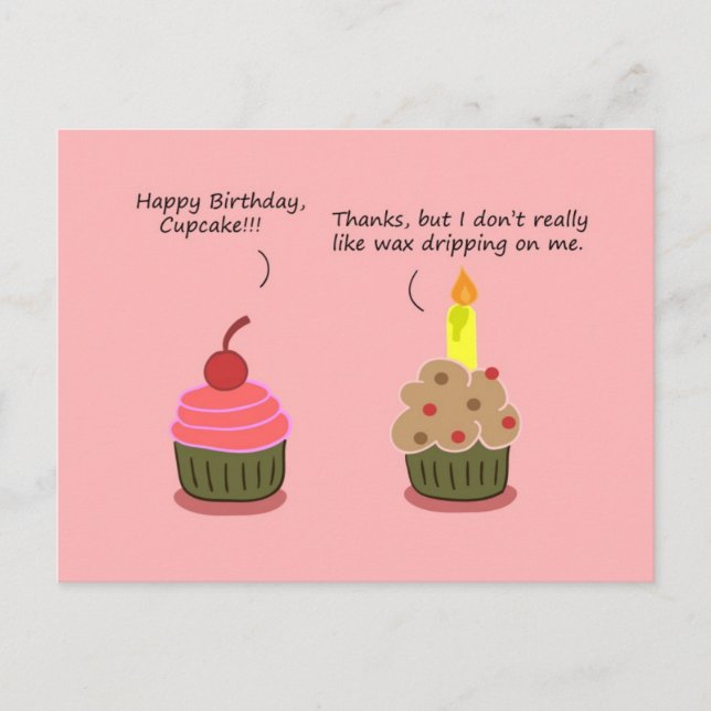 Carte d'anniversaire amusante : Cupcake Candle Woe (Devant)