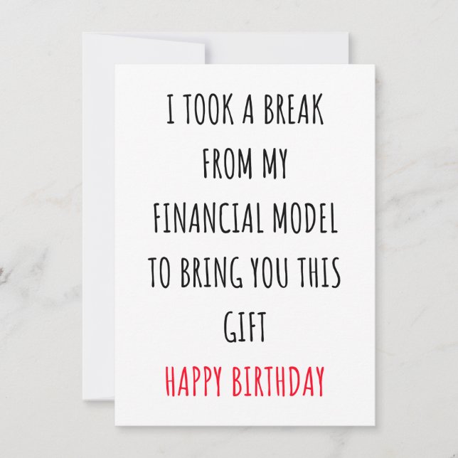 Carte d'anniversaire amusante des banquiers d'inve (Devant)