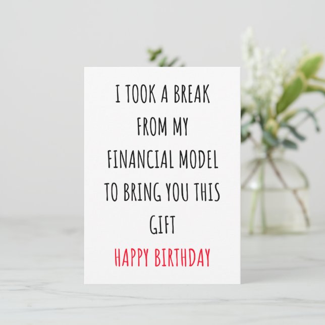 Carte d'anniversaire amusante des banquiers d'inve (Debout devant)