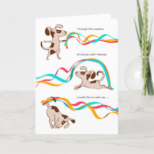 Carte d'anniversaire amusante - Le chien et la dan