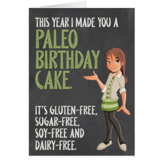Carte d'anniversaire amusante "Paleo Birthday Cake