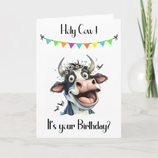 Carte d'anniversaire amusante pour la vache sainte
