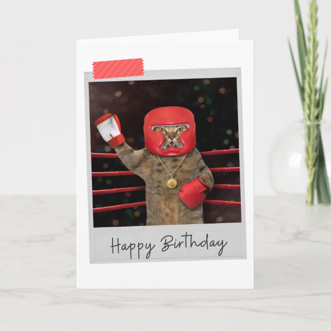 Carte d'anniversaire amusante pour le chat en boît (Devant)