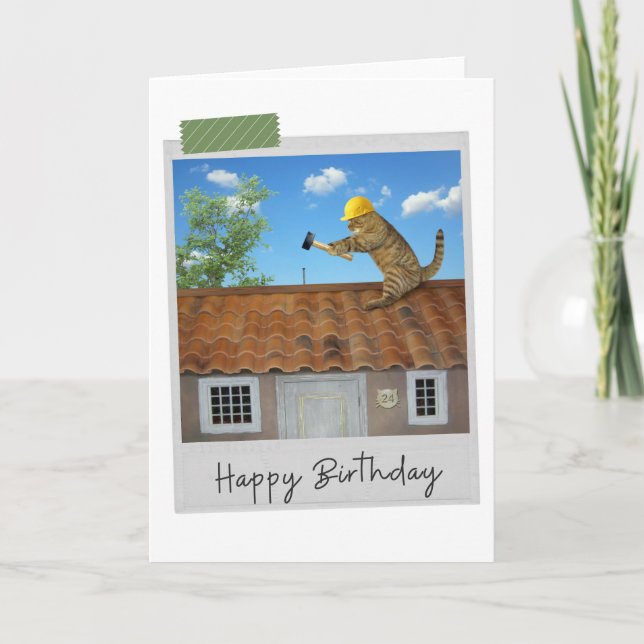 Carte d'anniversaire amusante pour le chat sur le  (Devant)
