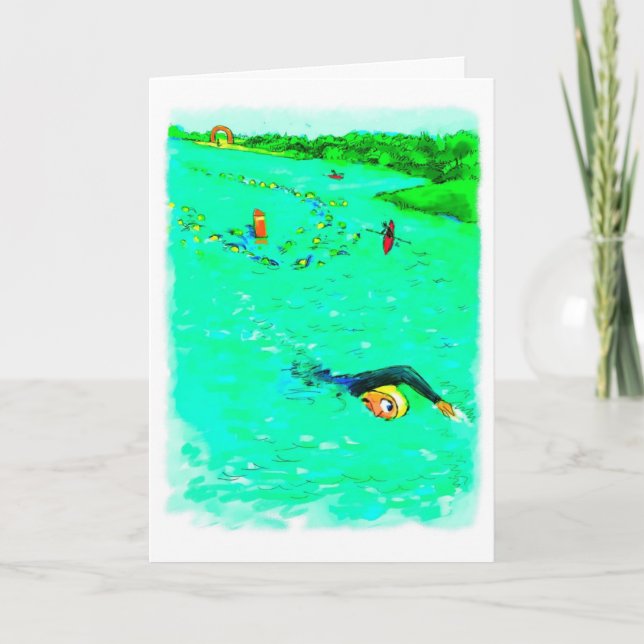Carte d'anniversaire amusante pour nageur - Hors c (Devant)