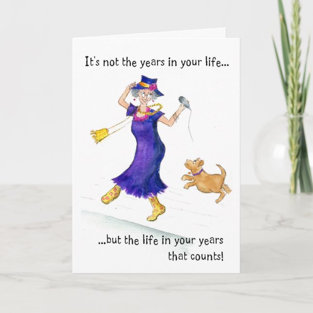 Carte d'anniversaire amusante pour une femme dansa (Devant)