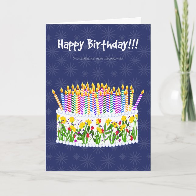 Carte d'anniversaire amusante | Trop de bougies (Devant)