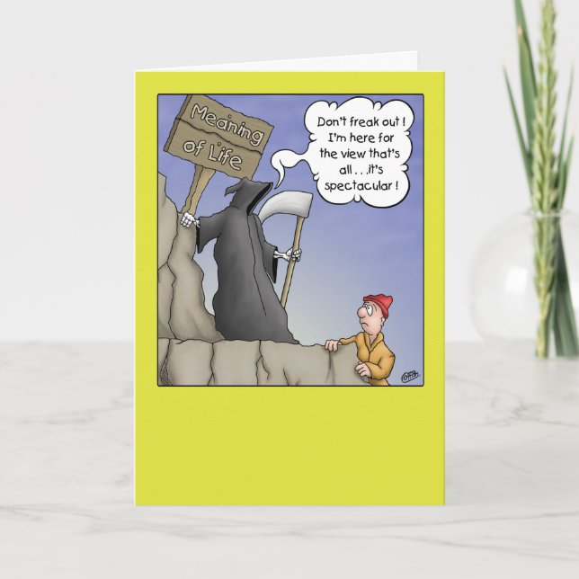 Carte d'anniversaire amusante : Vue spectaculaire (Devant)