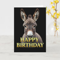 CARTE D'ANNIVERSAIRE ÂNE GROS PLAN DISTINCTIF