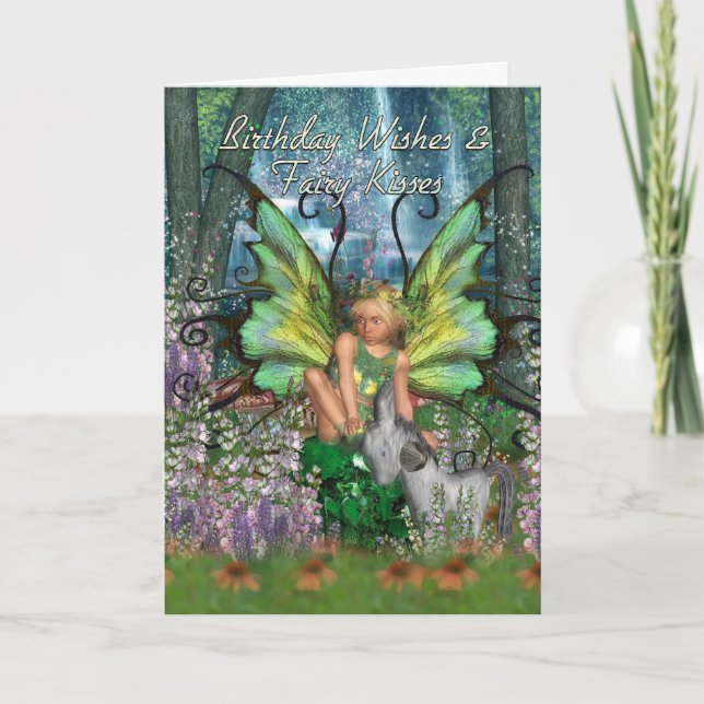 Carte d'anniversaire - Angelica Imaginaire Fée de  (Devant)