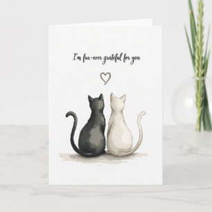 Carte d'anniversaire aquarelle de chats mignons