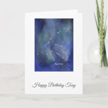 Carte d'anniversaire Aquarius personnalisable