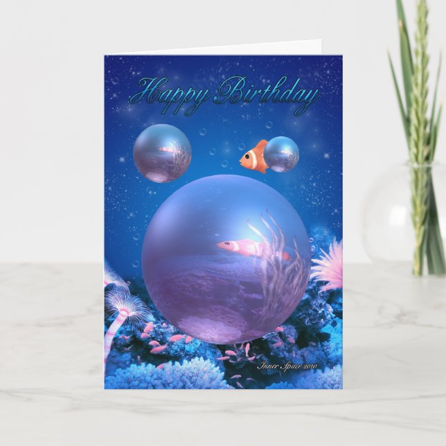 Carte d'anniversaire - Aquatique - Espace intérieu (Devant)