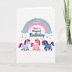 Carte d'anniversaire Arc-en-ciel Pastel