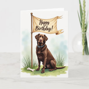 Carte d'anniversaire artistique pour chien royal